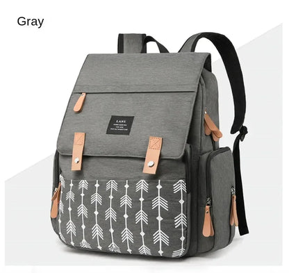 Diaper Backpack with Changing Mat and Stroller Hooks