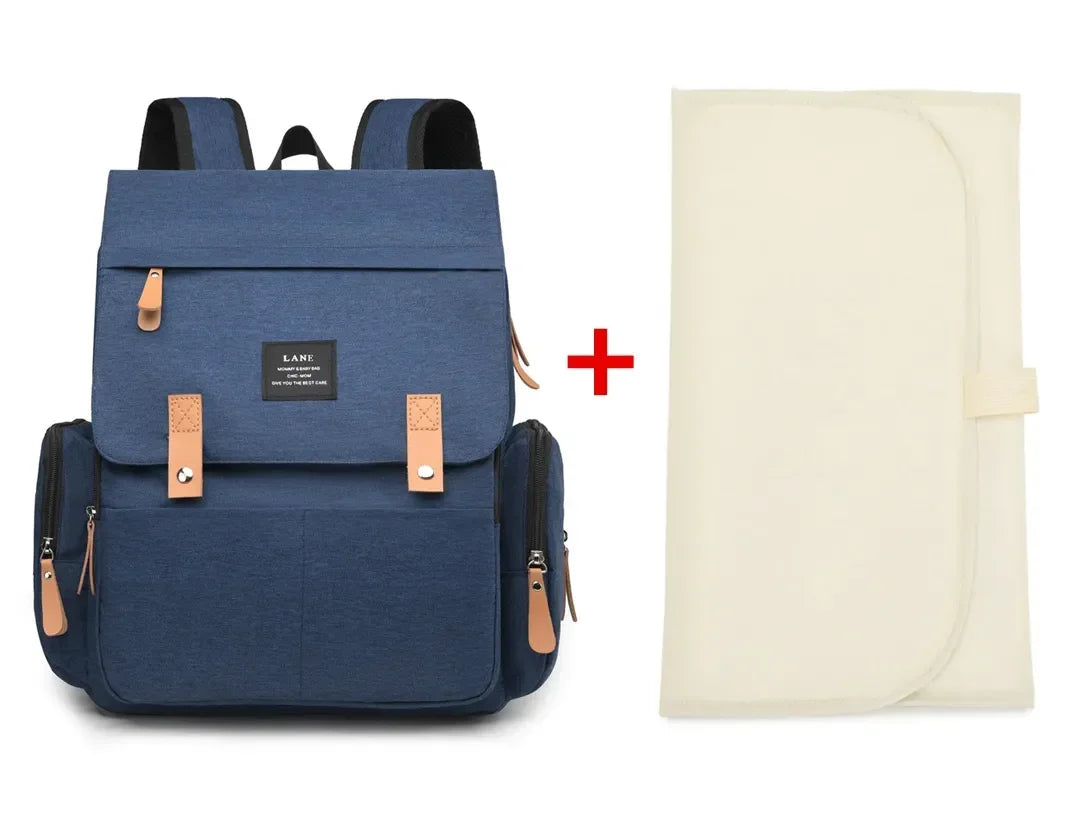 Diaper Backpack with Changing Mat and Stroller Hooks