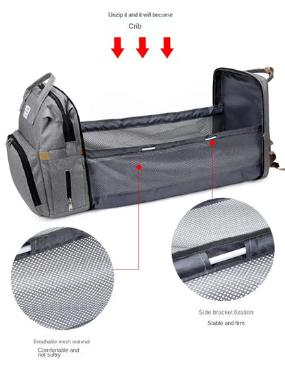 Large Capacity Diaper Backpack with Changing Mat