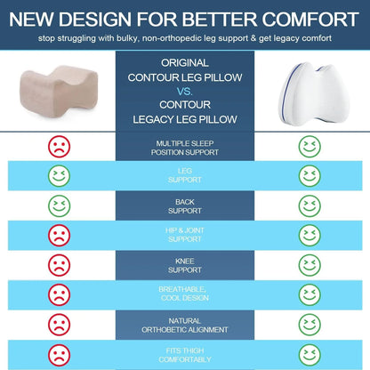 Memory Foam Knee Pillow for Side Sleeping Support