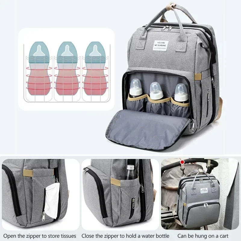 Large Capacity Diaper Backpack with Changing Mat