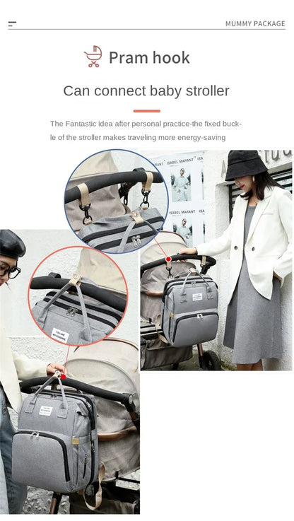 Large Capacity Diaper Backpack with Changing Mat