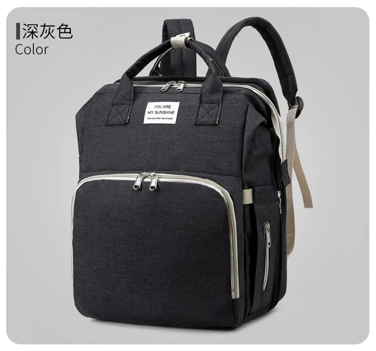 Large Capacity Diaper Backpack with Changing Mat