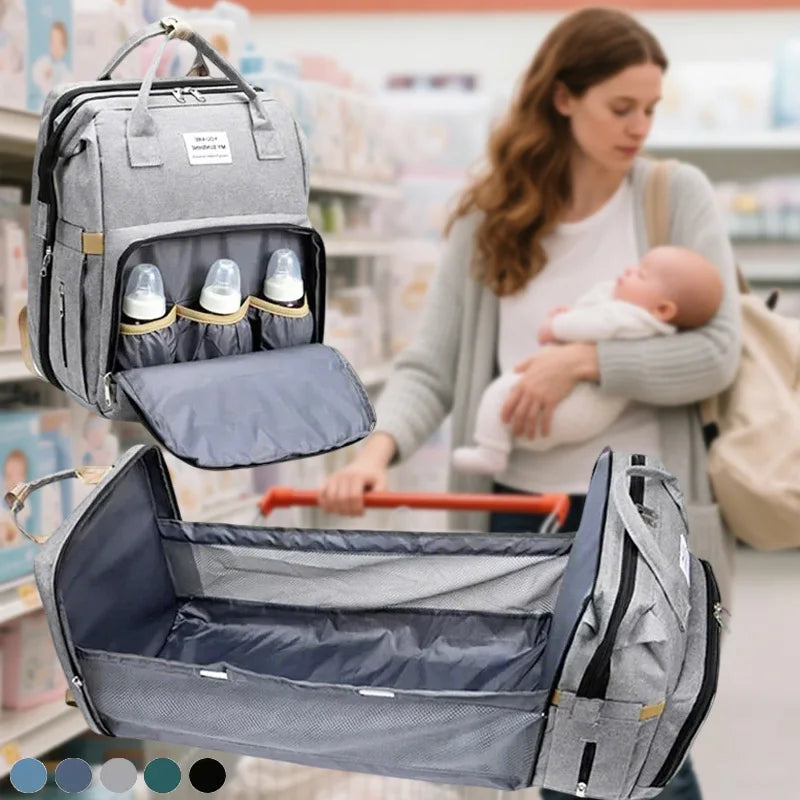 Large Capacity Diaper Backpack with Changing Mat