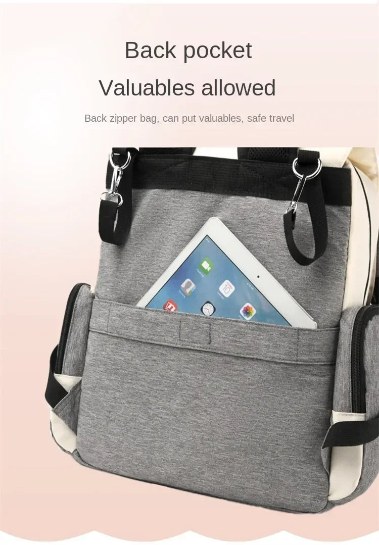 Diaper Backpack with Changing Mat and Stroller Hooks