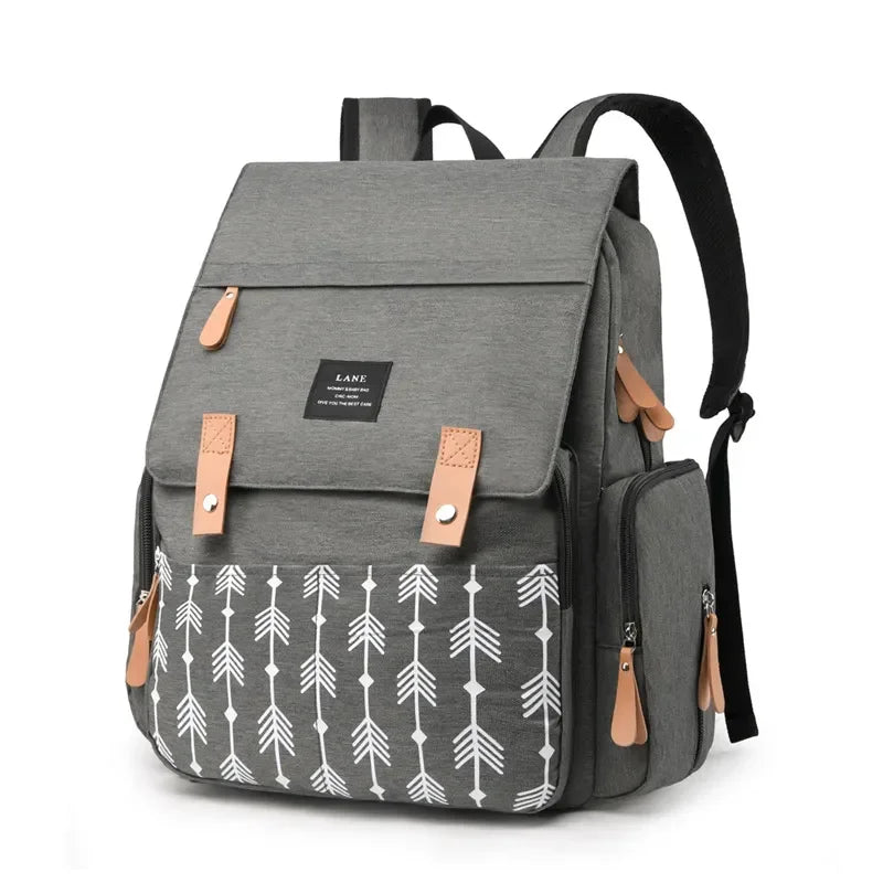 Diaper Backpack with Changing Mat and Stroller Hooks