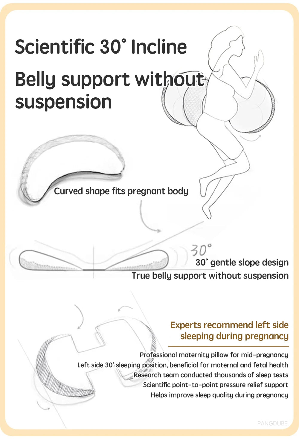 Pregnancy Support Pillow with Auxiliary Pillow Set