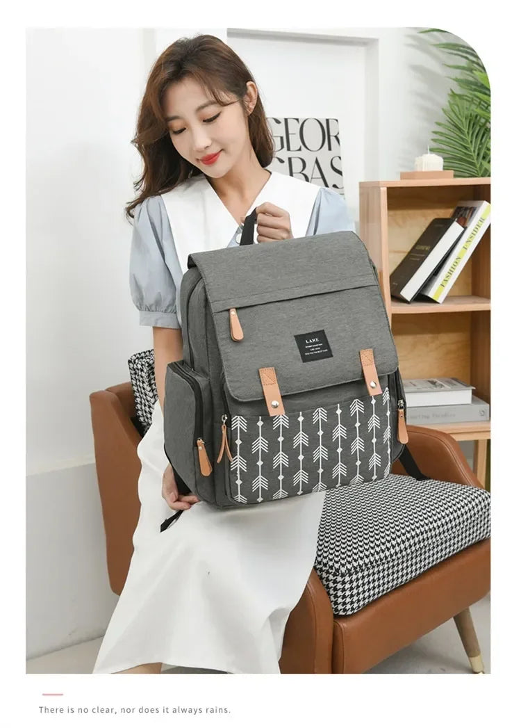 Diaper Backpack with Changing Mat and Stroller Hooks