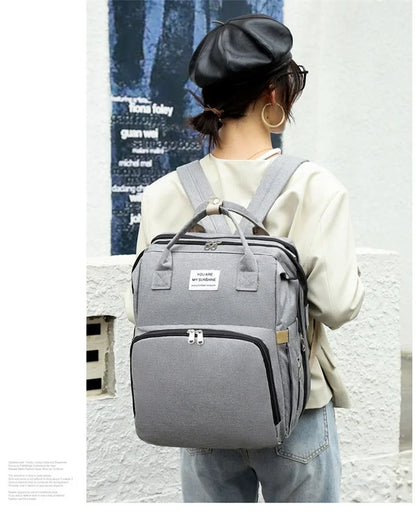 Large Capacity Diaper Backpack with Changing Mat
