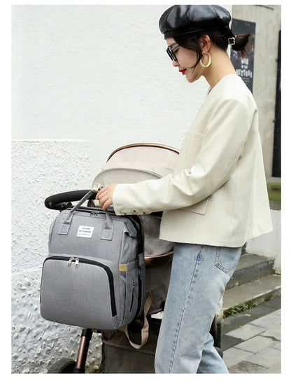 Large Capacity Diaper Backpack with Changing Mat