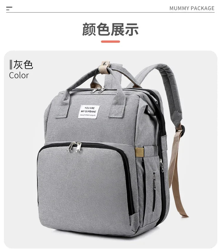 Large Capacity Diaper Backpack with Changing Mat