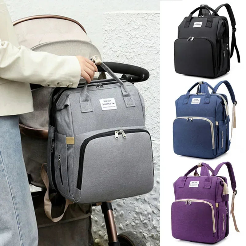 Large Capacity Diaper Backpack with Changing Mat