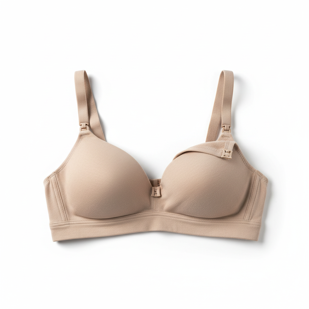 Cotton Nursing Bra with Front Closure and Wire-Free Fit