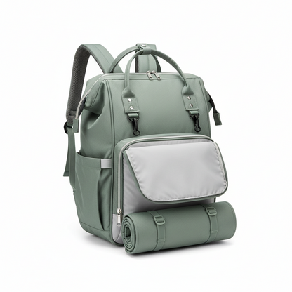 Diaper Backpack with Changing Mat and Stroller Hooks