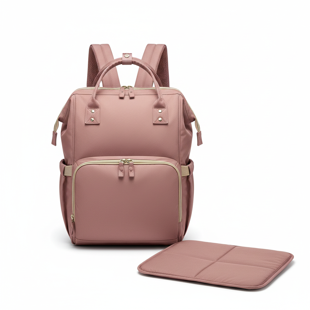 Large Capacity Diaper Backpack with Changing Mat