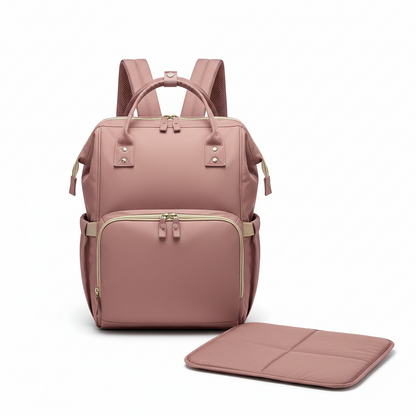 Large Capacity Diaper Backpack with Changing Mat