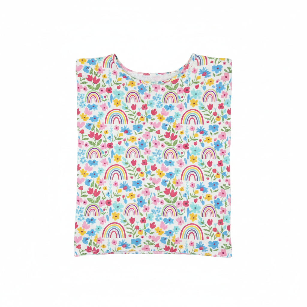 Breastfeeding Cover with Flower and Rainbow Prints