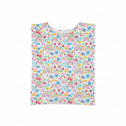 Breastfeeding Cover with Flower and Rainbow Prints