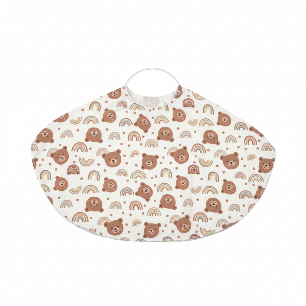 Breastfeeding Cover with Bear and Rainbow Prints