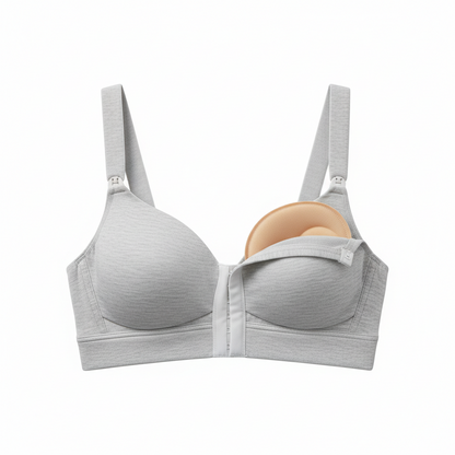 Plus Size Nursing Bra with Front Closure and Wire-Free Fit